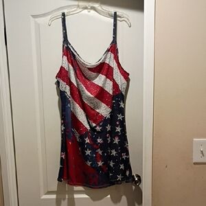 Patriotic Striped and Starred Women's Tank Top